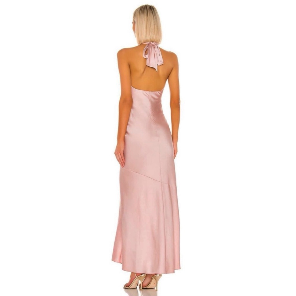 Revolve Pink Satin Long Dress
